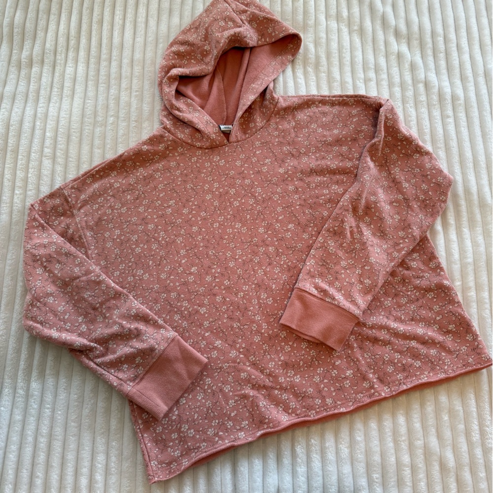 Old Navy Pink Floral Girls Sweatshirt Hoodie